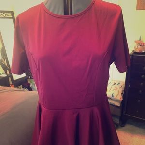 Dark Mauve Peplum Top